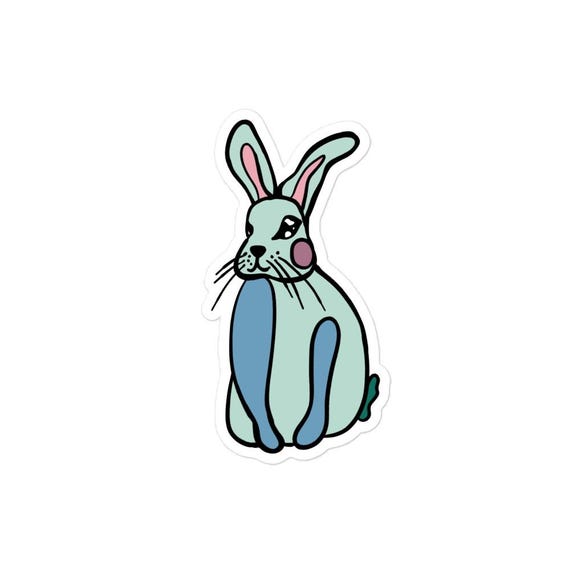 Bunny Rabbit Sticker / Blue Bunny Decal