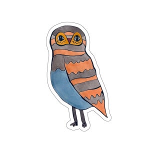 Sticker chouette// Sticker chouette effraie des cloches dessiné à la main