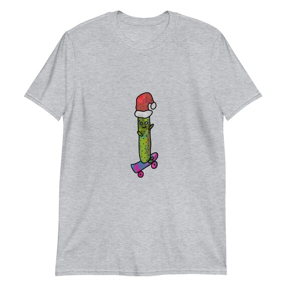 Christmas Pickle Skateboarding Short-Sleeve Unisex T-Shirt