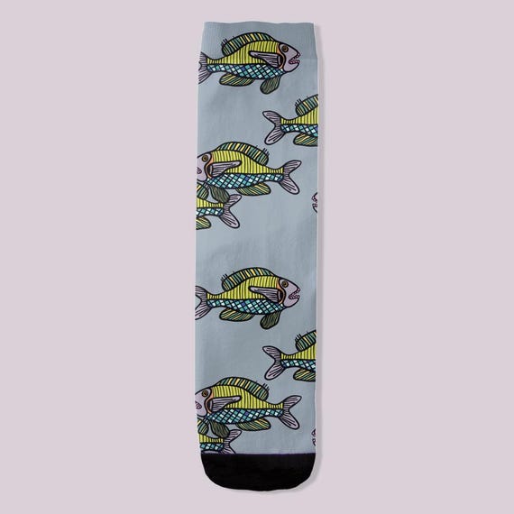 Fiesty Fish Print Socks by Jrouxart