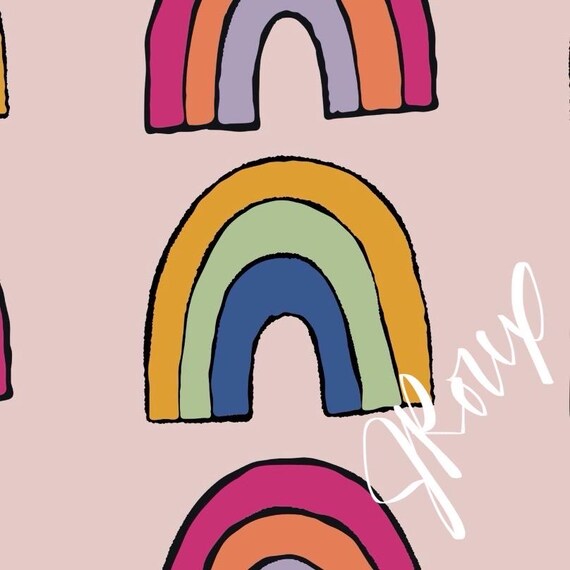 Rainbow Duvet Cover, Boho Kids Bedding, Pink Rainbow Comforter Cover, Nursery Bedroom Decor