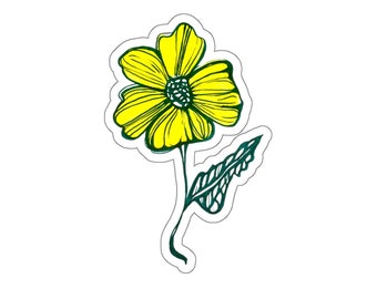 明るい黄色の花のステッカー