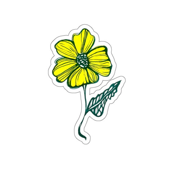 Bright Yellow Flower Sticker