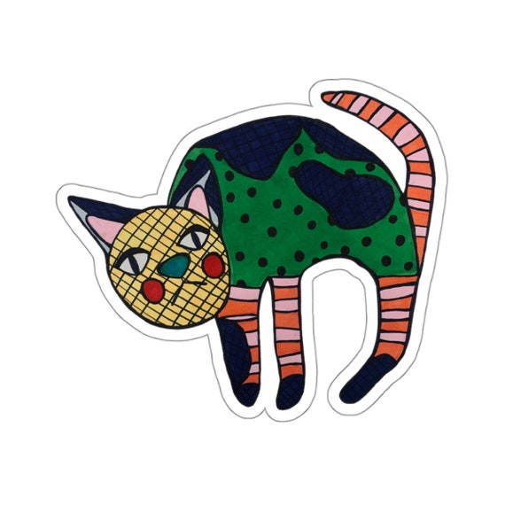 Fun Cat Sticker / Handdrawn by Jrouxart