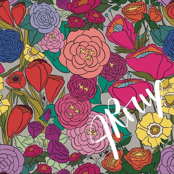 Floral Duvet Cover, Vibrant Colorful Bedding, Maximalist Flower Comforter Cover, Bold Bedroom Decor