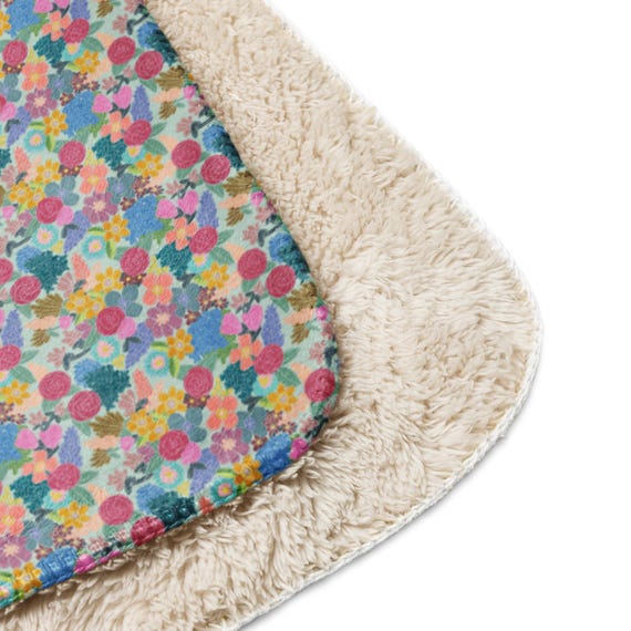 Colorful Floral Blanket – Bright & Cheerful Hand-Drawn Flower Design by Jrouxart