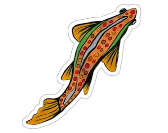 Fish Sticker - A Rainbow Trout Swimming