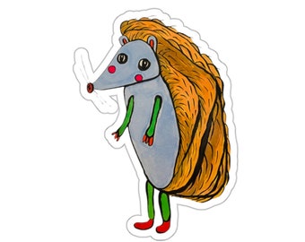 Hedgehog Sticker / Unique Animal Stickers
