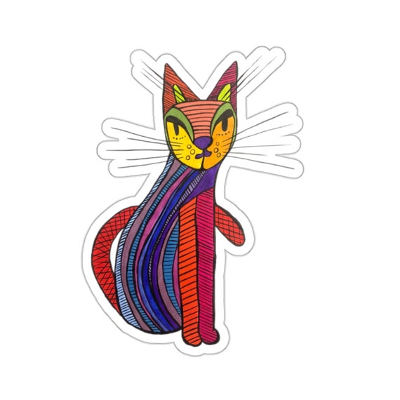 Cat Sticker // Colorful Yet Sophisticated