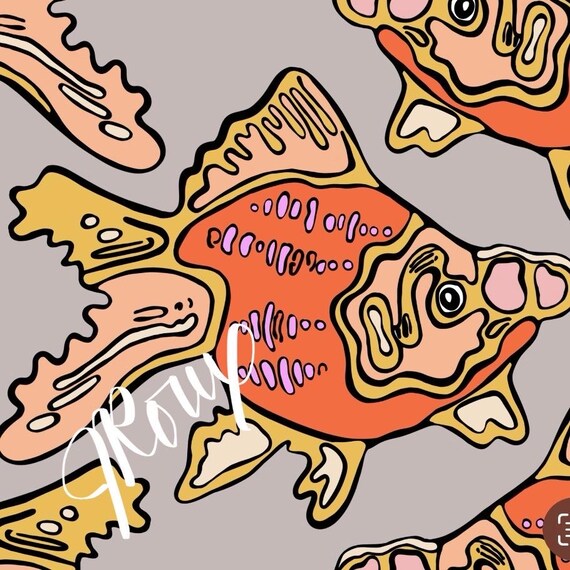 Goldfish Mauve Duvet cover