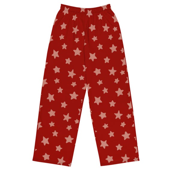 Red Star Design Unisex Flare Lounge Pants / Christmas Leisure Pajama Pants