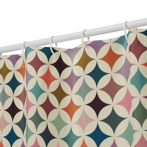 Mid Century Design Colorful Shower curtain