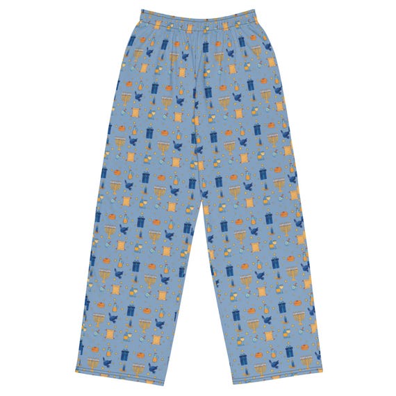 Hanukkah Pajama Pants, Hand-Drawn Festive Loungewear