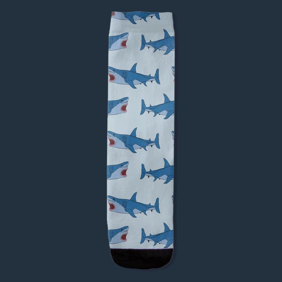 Great White Shark Socks By Jrouxart