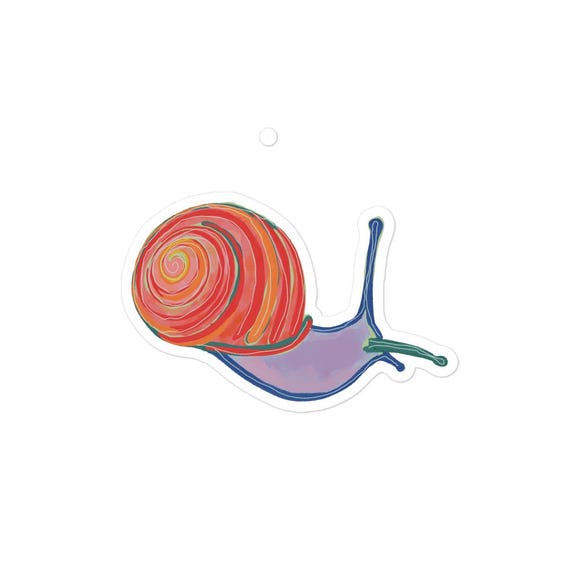 Cute Snail Sticker: Jrouxart Hand-Drawn Vinyl Decal