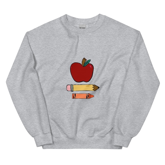 Teacher Unisex Sweatshirt / Apple Pencil Crayon