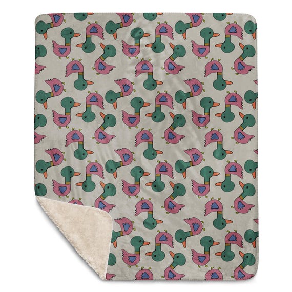 Duckling Blanket / Adorable Mallard Duck Sherpa blanket