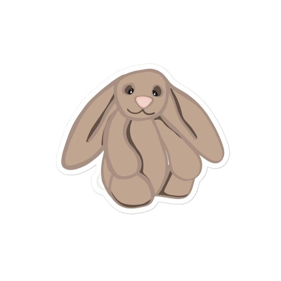 Bunny Stuffy Bubble-free stickers // Stuffed Animal Rabbit Sticker