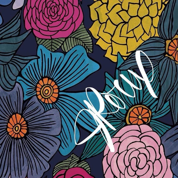 Floral Duvet cover / Bright Yet Dark Flowers / Handdrawn Jrouxart