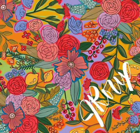 Floral Duvet Cover: Garden Flower Print Bedding - Colorful Bright Reds Yellows