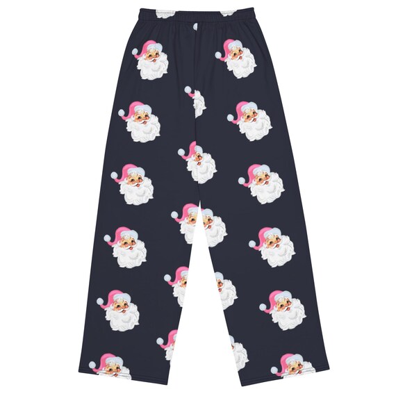 Retro Santa Christmas Pajama Pants: Hand-Drawn Festive Loungewear