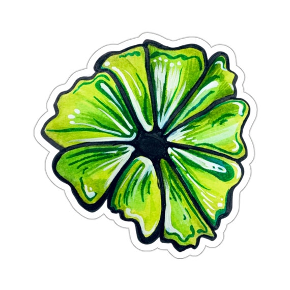 Green Flower Vinyl Sticker: Jrouxart Original Design