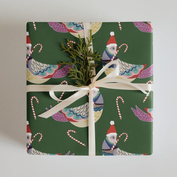 Turtle Dove Christmas Wrapping Paper
