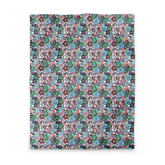 Songbird Meadow Duvet Cover | Colorful Floral Bird Bedding