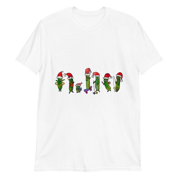 Christmas Pickles Shirt / Matching Family Holiday Pickle Pajamas / Short-Sleeve Unisex T-Shirt