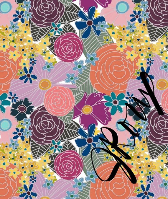Bold Floral Duvet Cover / Large Scale Boho Flowers
