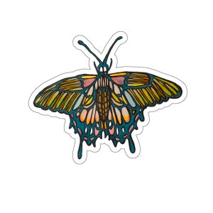 Moth Sticker // Pretty Hand Drawn Moth