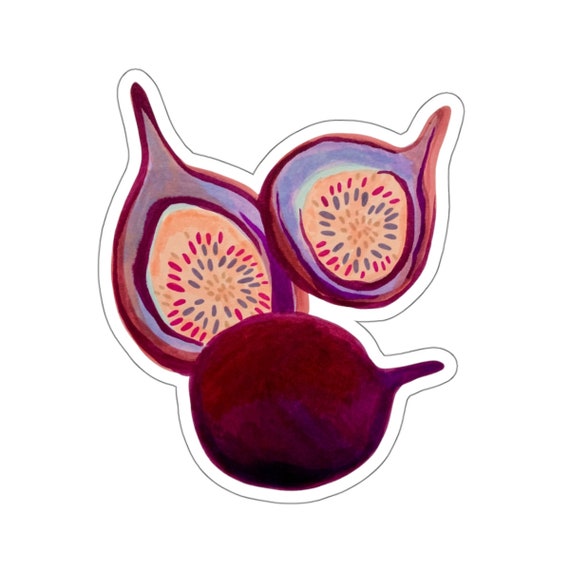 Purple Fig Sticker: Jrouxart Water Resistant Vinyl Decal