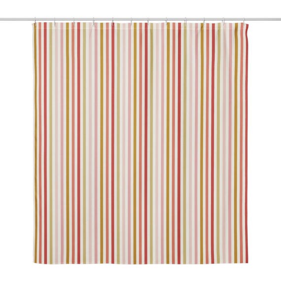 Striped Shower Curtain, Colorful Modern Bathroom Decor, Bold Stripe Bath, Playful Preppy Home Style