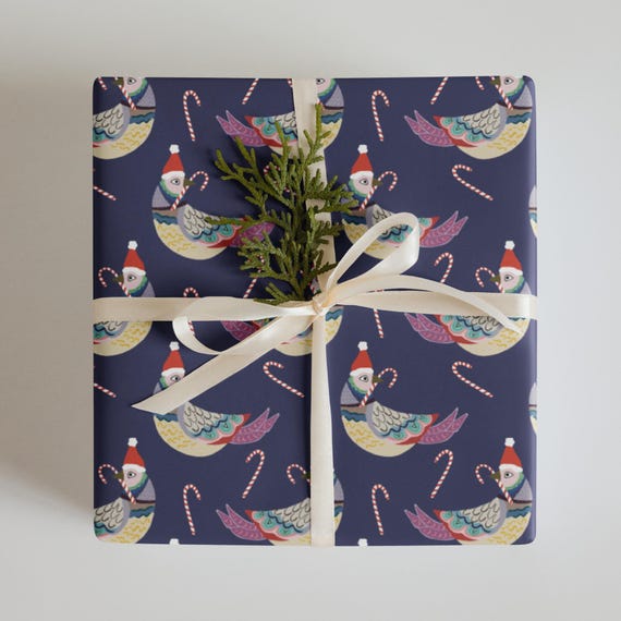 Turtle Dove Christmas Wrapping Paper