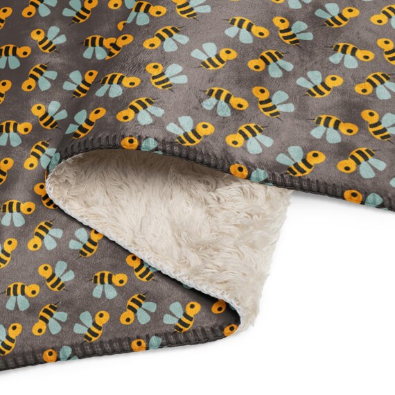 Bumble Bee Blanket: Sherpa Fleece, Jrouxart Design