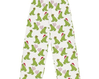 Festive Frog Christmas Pants | Unisex All-Over Print Wide-Leg Loungewear