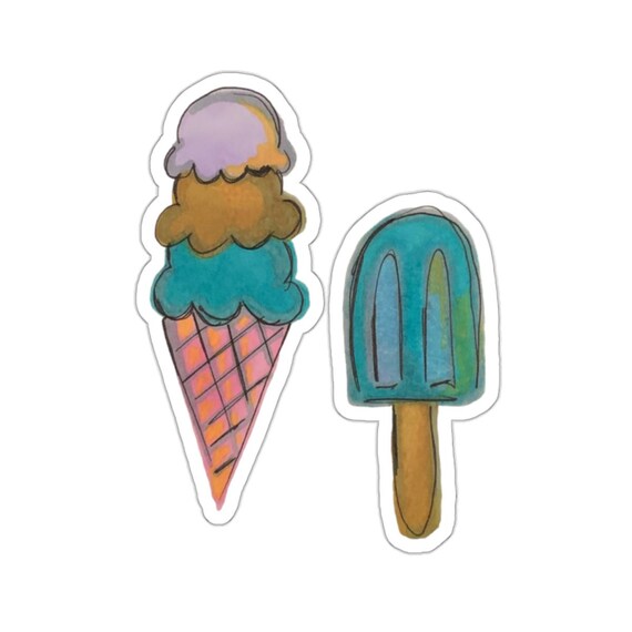 Ice Cream & Popsicle Stickers: Sweet Treat Decals for Planners