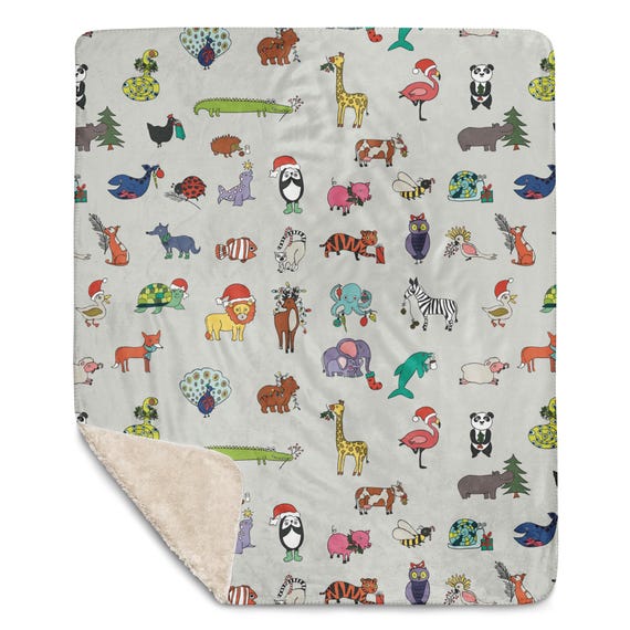 Christmas Animals Sherpa blanket