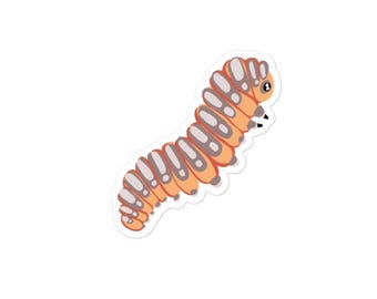 Whimsical Caterpillar Sticker – Original Art Vinyl
