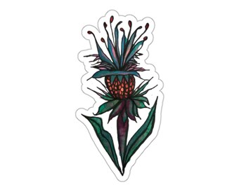Hand-Drawn Flower Sticker: Funky Vinyl Decal