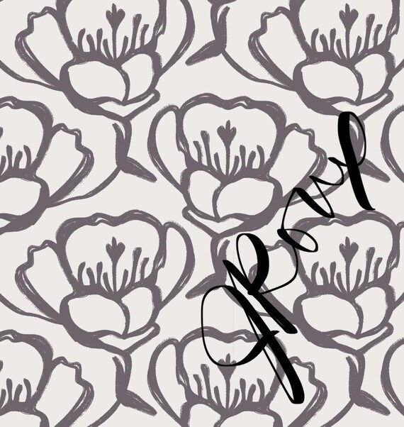 Floral Chic Duvet Cover / Cafe Greige Flower Design
