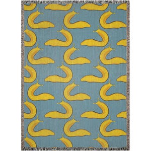 Manta tejida con diseño de babosa banana, manta divertida con forma de animal, decoración original para el hogar, regalo acogedor de estilo cottagecore.