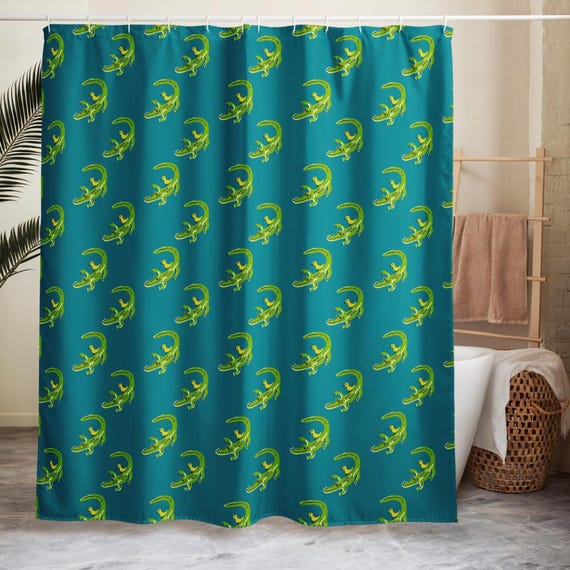 Alligator Shower Curtain, Kids Bath Decor