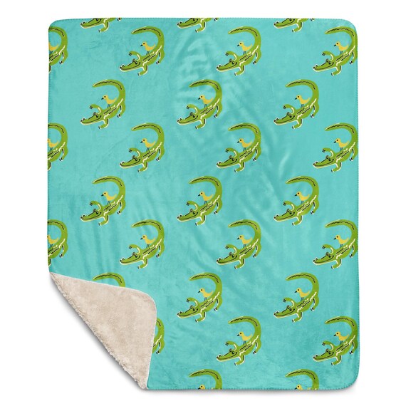 Alligator Baby Blanket / Soft Sherpa blanket