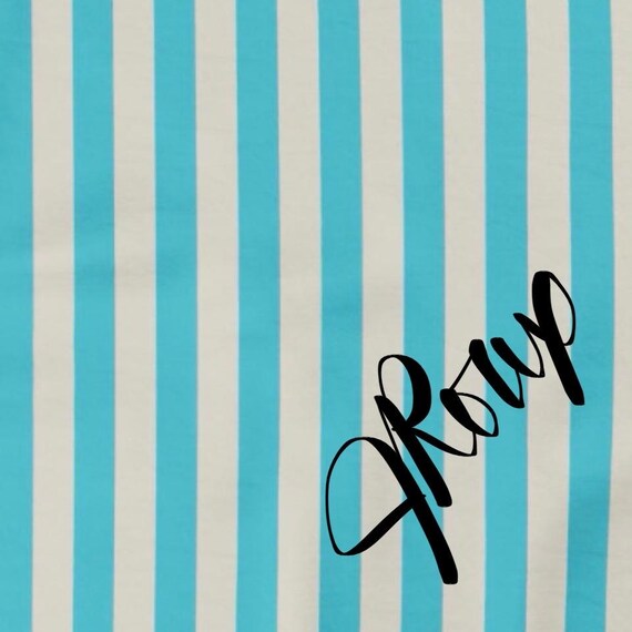 Aqua Blue Striped Duvet Cover // Turquoise and Ivory