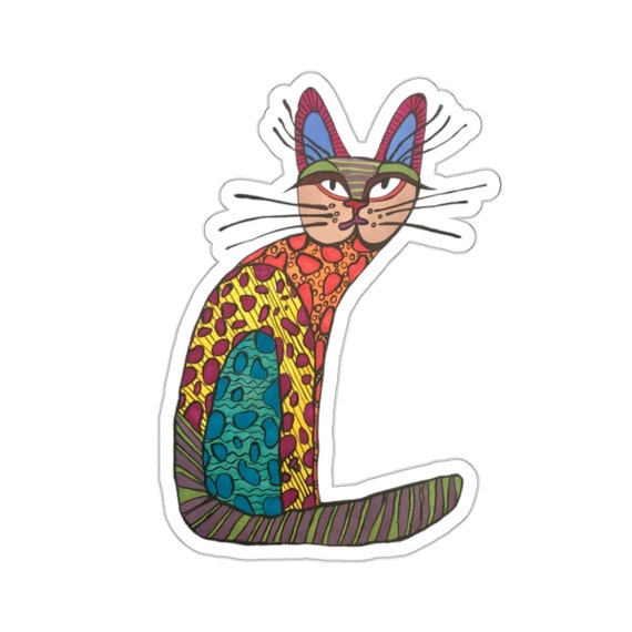 Colorful Whisker Kitty Cat Sticker