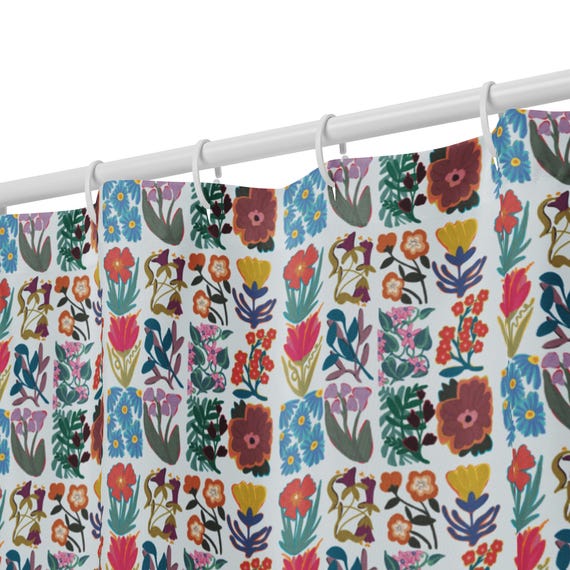 Flower Posters Patchwork Shower curtain