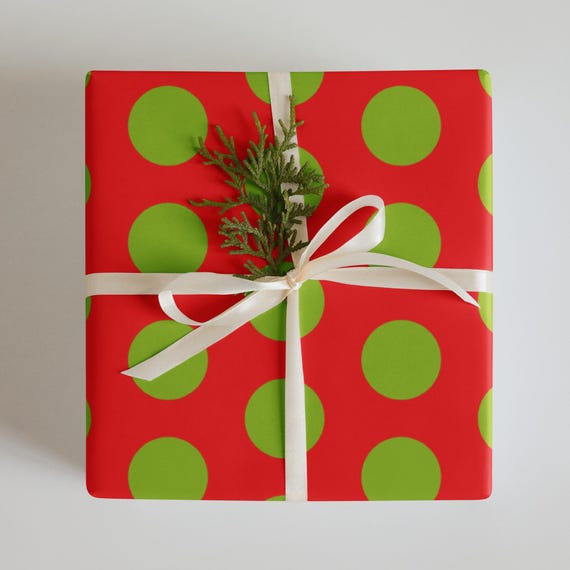 Polka A Dot Wrapping Papers // Merry and Bright Modern Christmas Red and Green