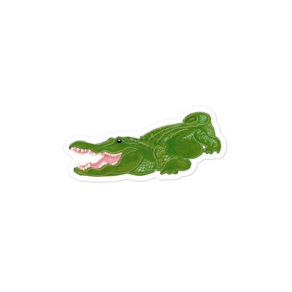 Green Alligator Vinyl Sticker - Durable Art Decal