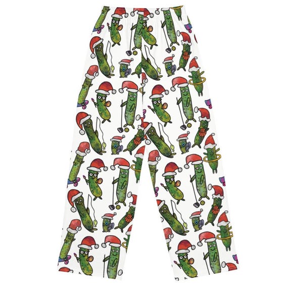 Christmas Pickles Pajama Pants: Funny Festive Unisex Lounge Pants